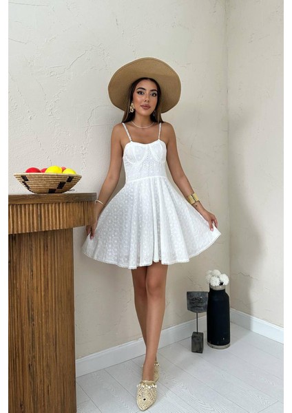 Askılı Fisto Mini Elbise