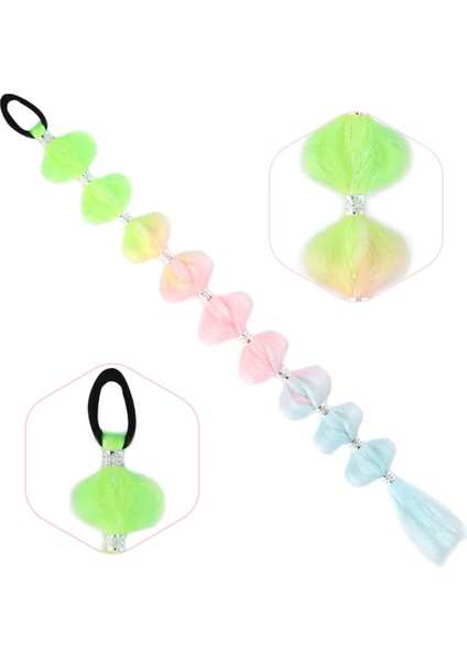 Örgülü Simli Aksesuarlı Lastikli At Kuyruğu / ACM27