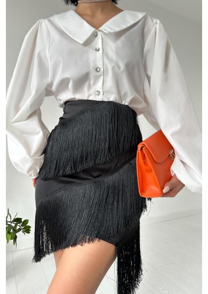 Püsküllü Saten Etek modelleri