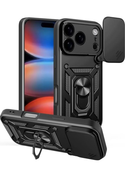 iPhone 17 Pro Kılıf Kamera Korumalı Defense Yüzüklü Tank Kapak