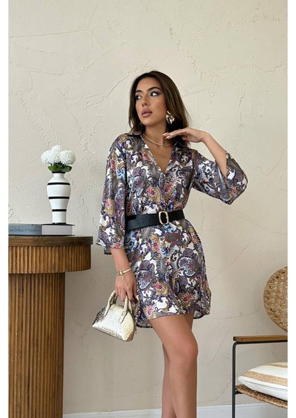 Desenli Gömlek Elbise modelleri