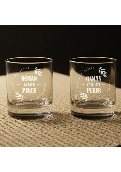 Premium Kutulu 2’li Kişiye Özel Isim Yazılı Dublin Viski Viski Bardakları