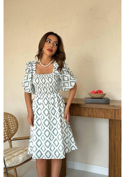 Kare Desenli Yazlık Elbise fiyatları