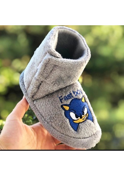 Cırtlı Sonic Çocuk Panduf Kaydırmaz Taban Hızlı Çocuk Figürlü Terletmez Üşütmez Anaokulu Kreş Ev Pandufu modelleri