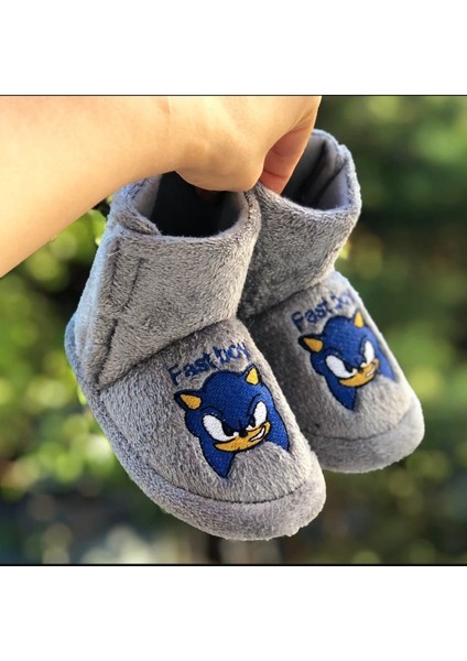 Cırtlı Sonic Çocuk Panduf Kaydırmaz Taban Hızlı Çocuk Figürlü Terletmez Üşütmez Anaokulu Kreş Ev Pandufu fırsatları