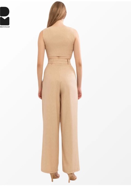 Camel Casual Crop Yelek modelleri