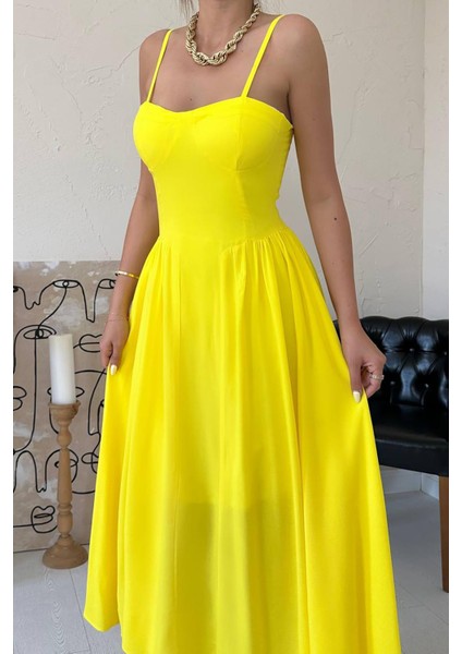 Göğüs Kuplu Uzun Büzgülü Elbise fırsatları