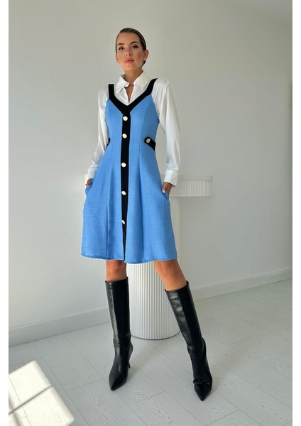 Süs Cepli Askılı Elbise