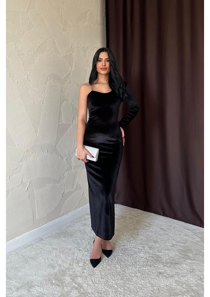 Tek Omuzlu Taş Askılı Elbise fiyatları