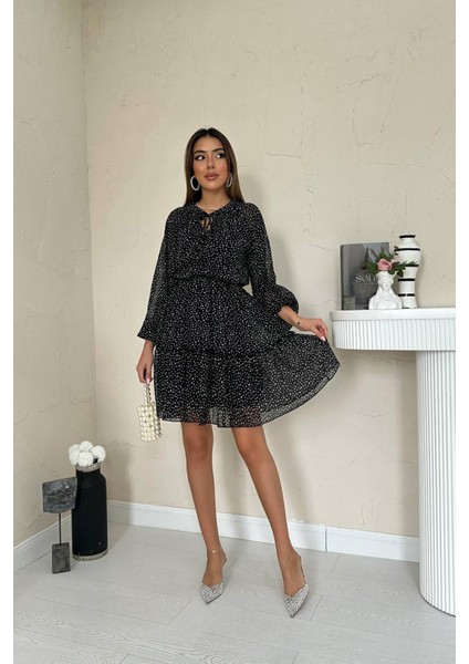 Eteği Katlı Puantiyeli Elbise fiyatları