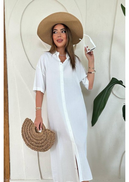 Keten Kısa Kollu Elbise fırsatları