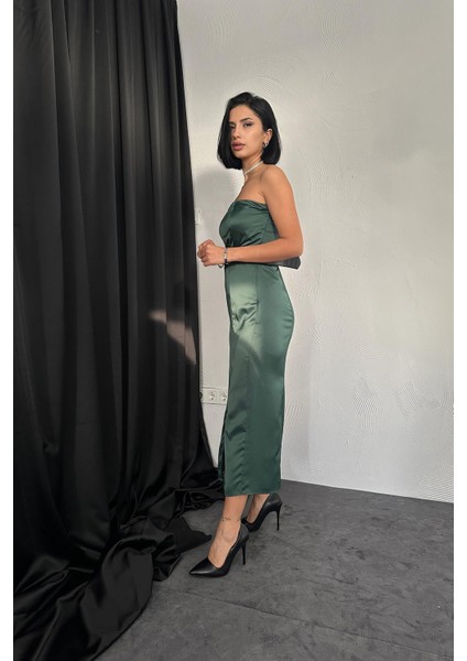 Straplez Saten Elbise fiyatları