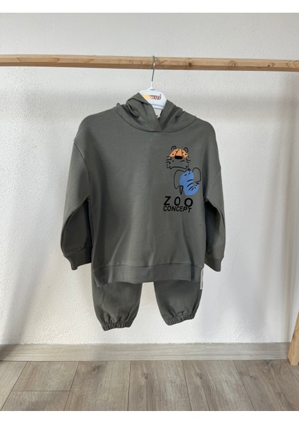 %100 Pamuk Çocuk Eşofman Takımı- Haki fiyatları