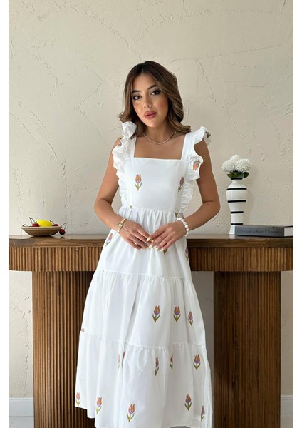 Sıfır Kol Fırfırlı Elbise modelleri