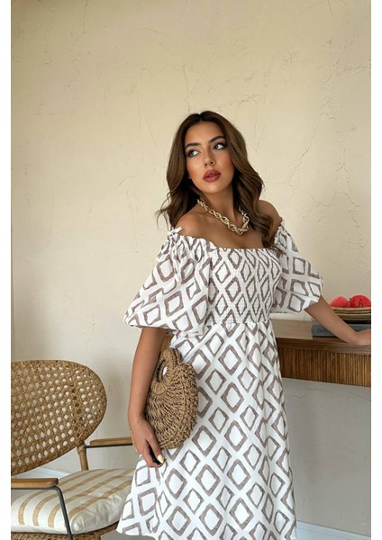Kare Desenli Yazlık Elbise fiyatları