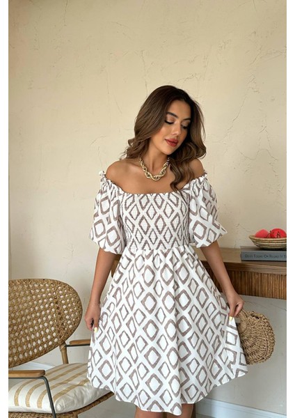 Kare Desenli Yazlık Elbise modelleri