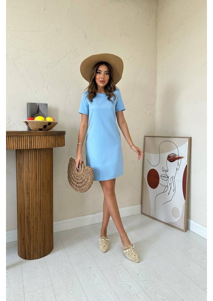 Kısa Kol Atlas Mini Elbise