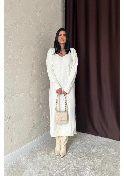 Kemerli Triko Elbise