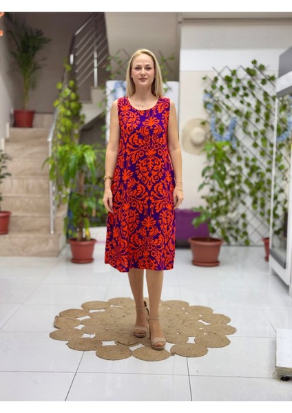 AL40127 Alaçatı Askılı Viskon Elbise