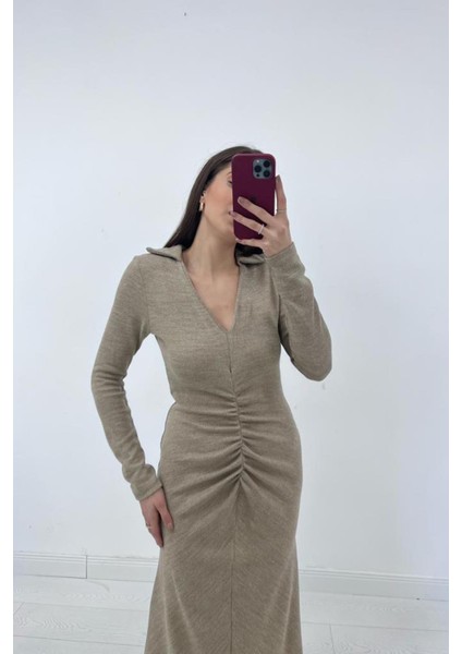 Büzgülü Triko Balık Elbise fiyatları