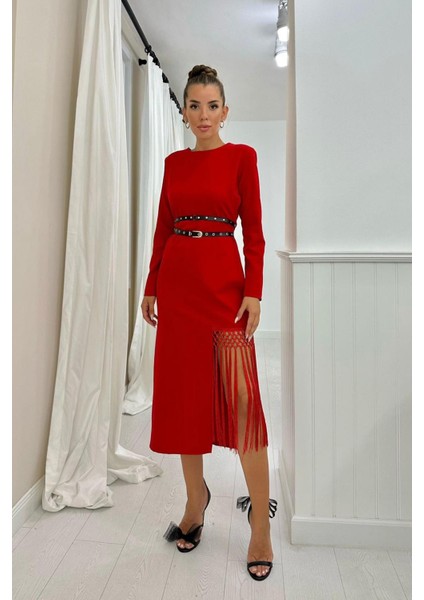 Eteği Püsküllü Atlas Elbise fiyatları