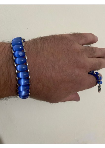 Özel Tasarım Mavi Kedigözü Tesbih