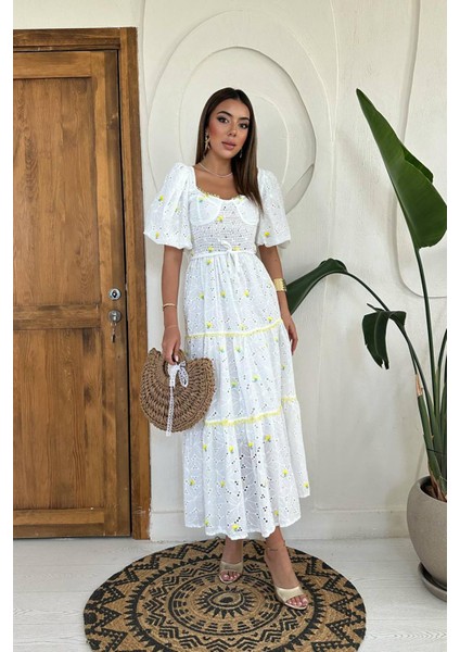 Dantel Detaylı Brode Elbise fiyatları