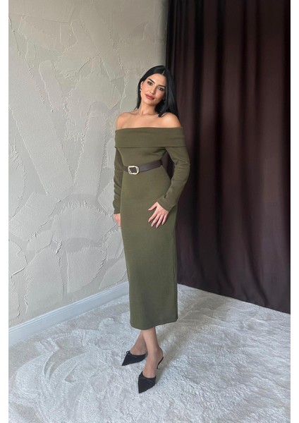 Kemerli Triko Elbise modelleri