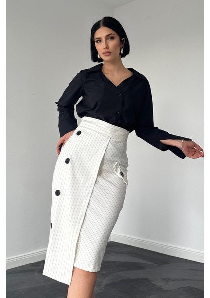 Çizgili Poliviskon Etek fiyatları