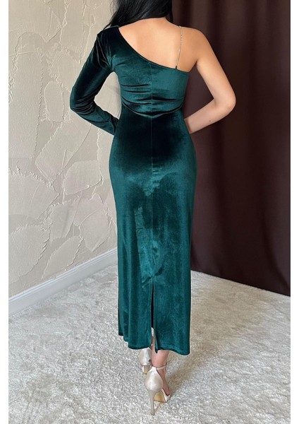 Tek Omuzlu Taş Askılı Elbise fırsatları