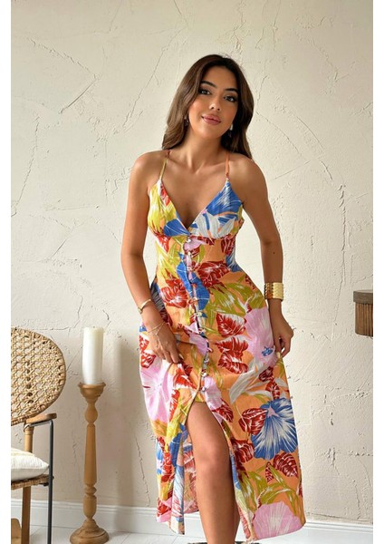 Sırt Dekolteli Keten Elbise fiyatları