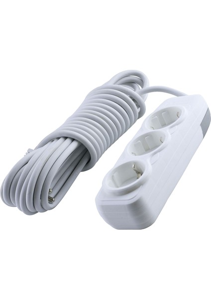 10 Metre Grup Priz 3'lü Anahtarsız Topraklı Seyyar Ara Kablolu Uzatma Kablolusu Üçlü Piriz fırsatları