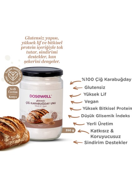 Glutensiz Çiğ Karabuğday Unu 350 gr / Yüksek Lif- Vegan fiyatları