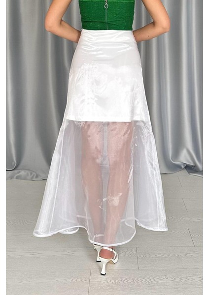 Organze Detaylı Atlas Etek fırsatları