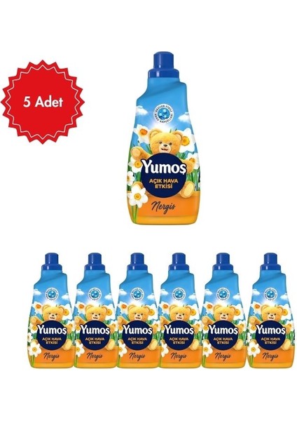 Extra Konsantre Çamaşır Yumuşatıcısı Nergis 5 Adet x 1440 ml | 60 Yıkama | Kalıcı Ferahlık
