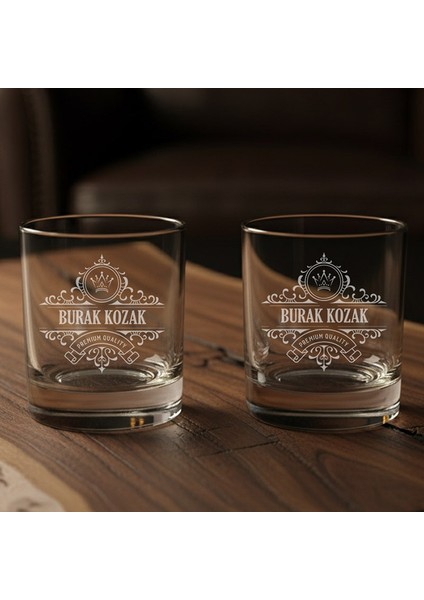 Özel Kutulu 2’li Kristal Kesim Bourbon Barrel Classic Viski Glass Seti
