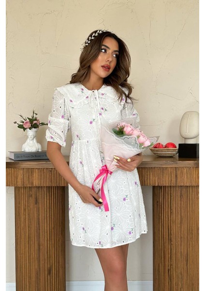 Bebe Yakalı Brode Elbise fiyatları