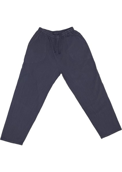 %100 Pamuk, Keten Kumaştan Beli Lastikli ve Bağcıklı Kadın Pantolon(Solma ve Çekme Yapmaz) fiyatları