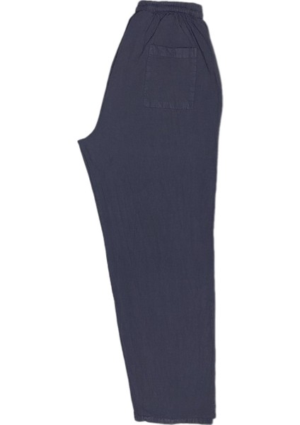 %100 Pamuk, Keten Kumaştan Beli Lastikli ve Bağcıklı Kadın Pantolon(Solma ve Çekme Yapmaz) modelleri