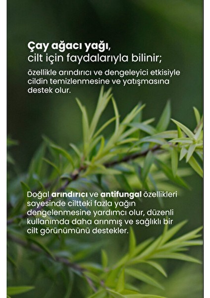 Çay Ağacı Yağı 10 ml Nemlendirici Etki Cilt ve Saçta Parlaklık Sağlar
