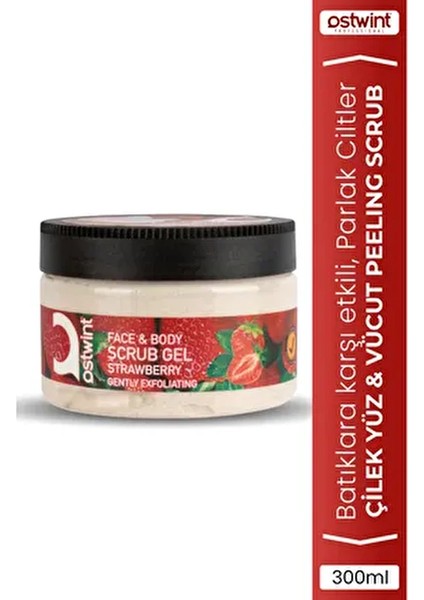 Çilekli Peeling Etkili Yüz ve Vücut Jeli 300 ml Tüm Cilt Tiplerine Uygun