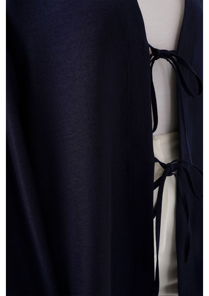 Kadın BDART Pompom Detaylı V Yaka Bol Kimono Blue