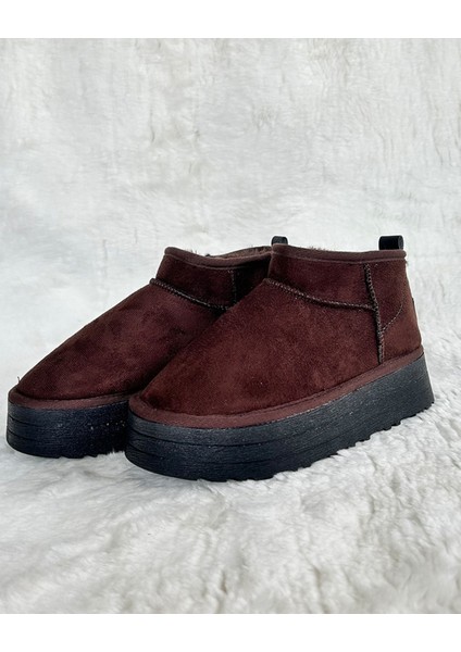 Kadın Kalın Taban Ultra Mini Süet Bot Kışlık Bot & Bootie