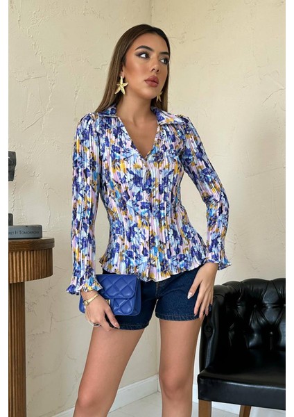 Piliseli Çiçek Desen Gömlek modelleri