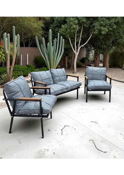 2+1+1 Zen Bahçe Takımı, Balkon, Bahçe, Cafe Mobilyası, Pofuduk Metal Çay Seti fiyatları