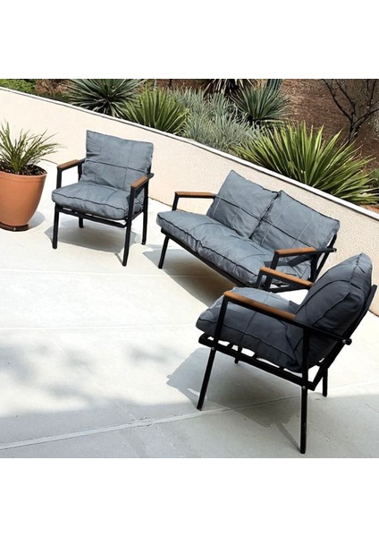 2+1+1 Zen Bahçe Takımı, Balkon, Bahçe, Cafe Mobilyası, Pofuduk Metal Çay Seti modelleri