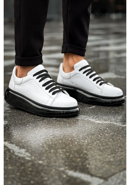 Solarex Premium Özel Taban Erkek Sneaker Beyaz Siyah