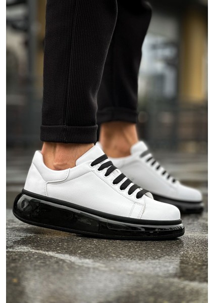 Solarex Premium Özel Taban Erkek Sneaker Beyaz Siyah modelleri