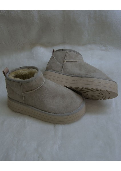 Kadın Kalın Taban Ultra Mini Süet Bot Kışlık Bot & Bootie