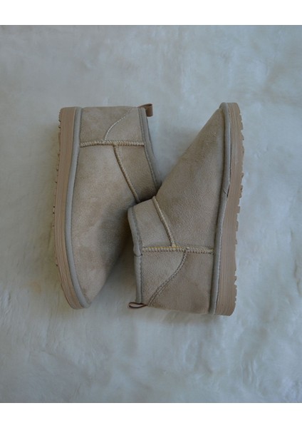 Kadın Bej Ultra Mini Süet Bot Içi Kürklü Kışlık Bot&bootie modelleri